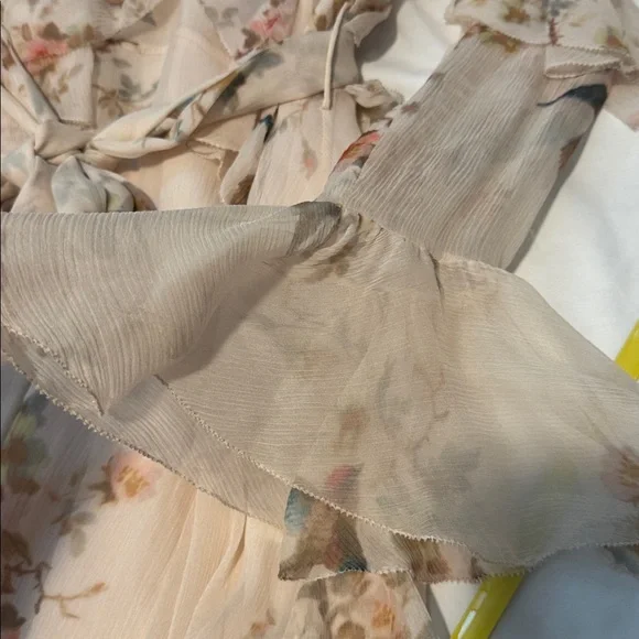 Zimmermann Cream Floral silk wrap Dress xs - Picture 11 of 17